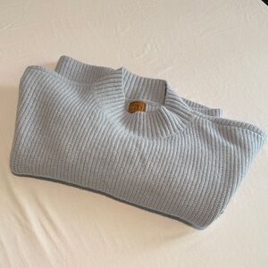 POL Oversized Short Sleeve Ribbed Knit Pullover